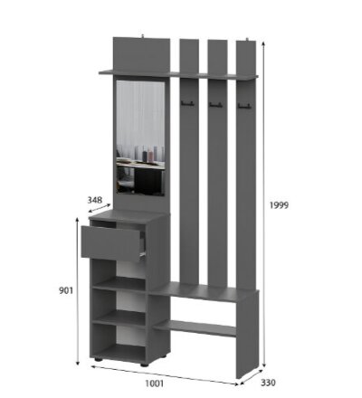 Вешалка с зеркалом Денвер 
