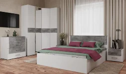 Пенал Бьянка, Белый/Бетон светлый