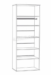 Шкаф 2-х створчатый с зеркалом Бьянка, Белый/Бетон светлый