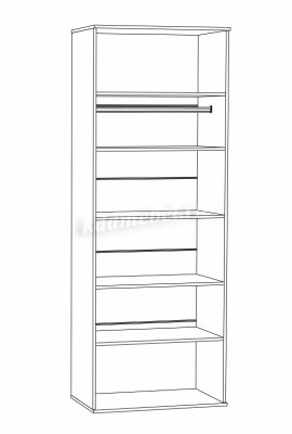 Шкаф 2-х створчатый с зеркалом Бьянка, Белый/Бетон светлый 