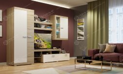 Модульная гостиная Соната 4, Сонома/Белый глянец    