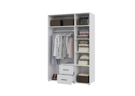 Шкаф 3х-створчатый с ящиками Victor, сонома/белый 