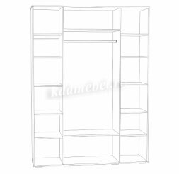 Шкаф 4-х створчатый Бьянка, Белый/Бетон светлый