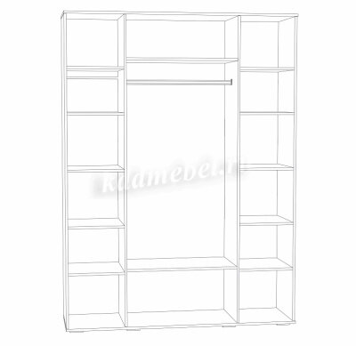 Шкаф 4-х створчатый Бьянка, Белый/Бетон светлый 