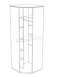 Шкаф угловой Бьянка, Белый/Бетон светлый