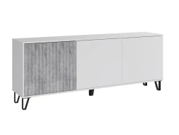 Тумба ТВ Ливерпуль, белый/бетон светлый