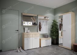 Модульная прихожая Соната, Сонома/Белый глянец 