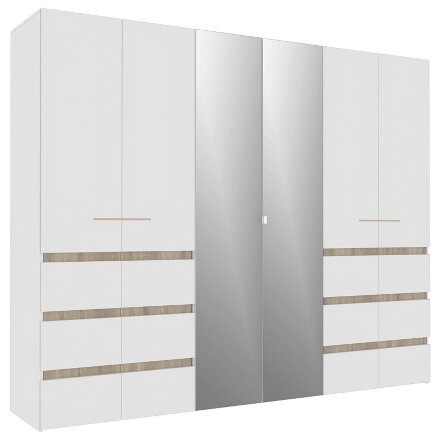 Шкаф для одежды и белья 6-створчатый 7 Анона, Белый 