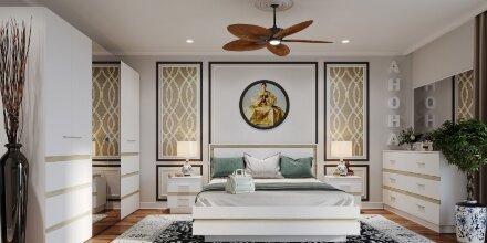 Шкаф для одежды и белья 6-створчатый 7 Анона, Белый 