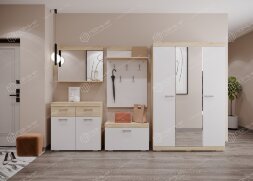 Модульная прихожая Соната 2, Сонома/Белый глянец