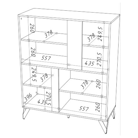 Комод RENO (Рено) КД-2, Чёрный 