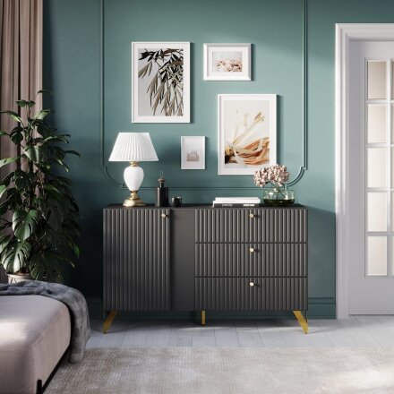 Комод RENO (Рено) КД-3, Чёрный 