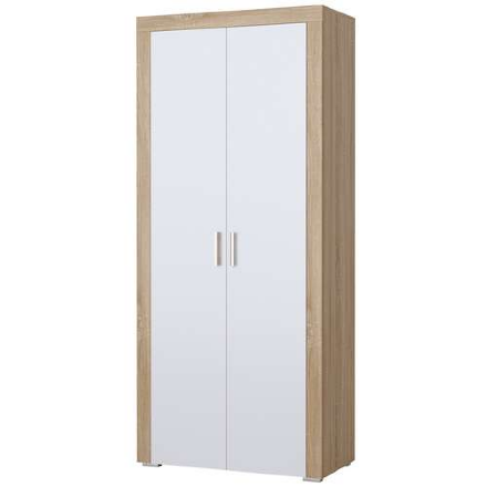 Шкаф 2-створчатый Орландо, Сонома-Белый глянец 