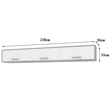 Шкаф навесной 2382 Флорида, Белый, Серый дуб 