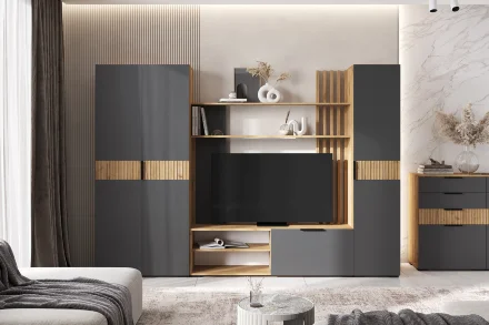 Пенал Роджина дуб крафт / графит 