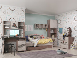 Стеллаж ДМ 9 + 3 двери с фотопечатью Форсаж