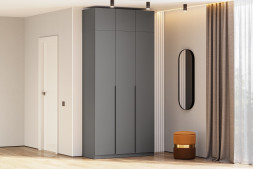 Шкаф &quot;ШК 5&quot; (1200) (Серия 2) с антресолью Графит серый