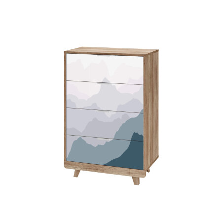 Комод Мегаполис КМ-02 дуб каньон/фотопечать Аква 