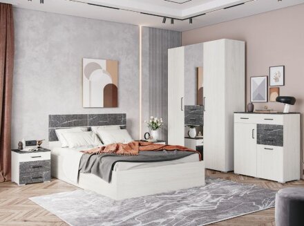 Пенал с зеркалом Теана, анкор светлый 