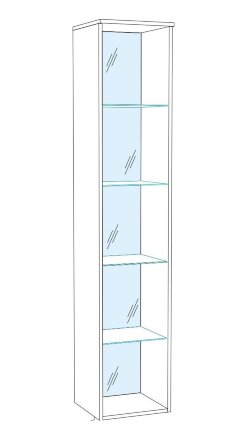 Пенал-витрина Ливорно ЛШ-7, дуб сонома 