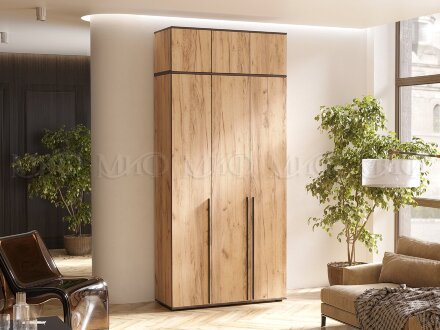 Шкаф трехдверный с антресолью Норд, Дуб крафт   