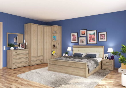 Шкаф комбинированный с зеркалом Ливорно ЛШ-9, дуб сонома 