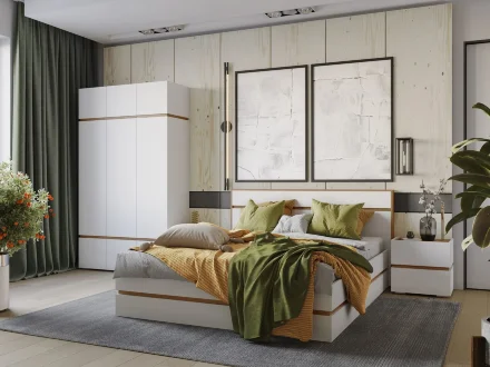 Тумба прикроватная Аркон, Белый / Дуб вотан 