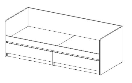Кровать с ящиками Челси Color, слоновая кость 