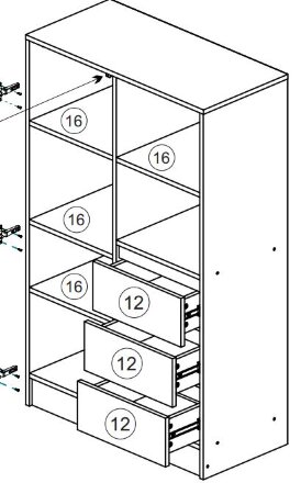 Шкаф комбинированный Челси Color, слоновая кость 