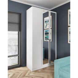 Шкаф трехстворчатый с зеркалом Мадрид, Белый