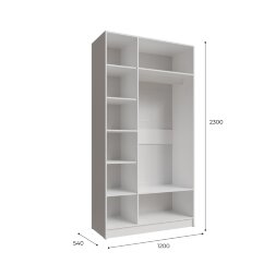 Шкаф трехстворчатый с зеркалом Мадрид, Белый