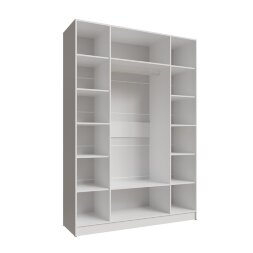 Шкаф четырехстворчатый с зеркалом Мадрид, Белый