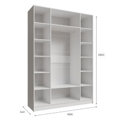 Шкаф четырехстворчатый с зеркалом Мадрид, Белый