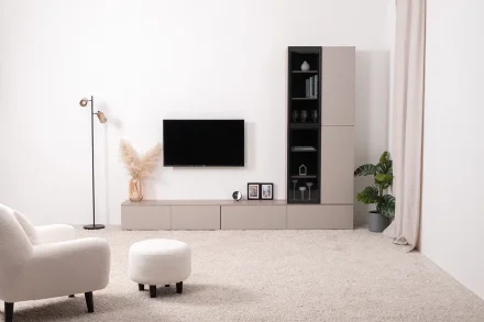 Тумба под ТВ 16.54.02 Роквуд, Крем 