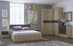 Кровать двуспальная Бьянка, Сонома/Графит