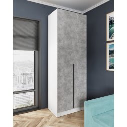 Шкаф двустворчатый Мадрид, Белый/Ателье светлое