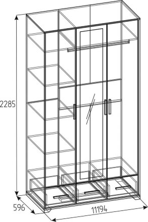 Шкаф для одежды и белья 444 Айрис, Статуарио 