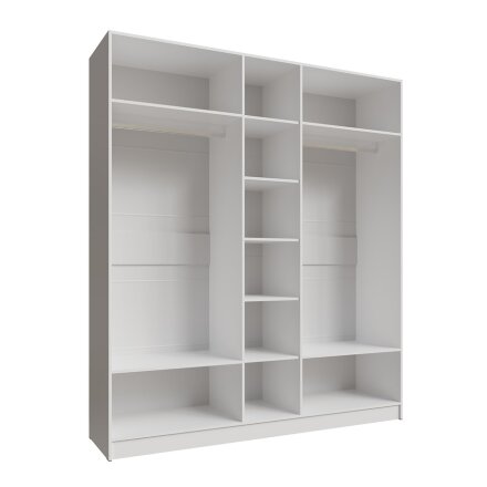 Шкаф пятистворчатый с зеркалом Мадрид, Белый/Ателье светлое 