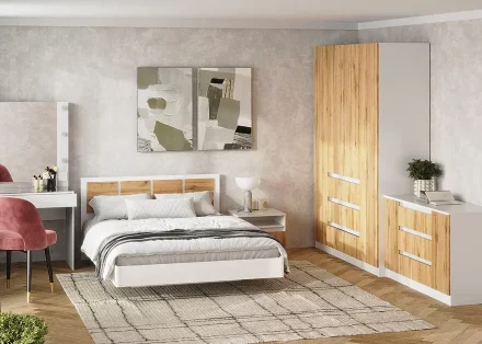 Тумба прикроватная Парус, белый/вотан 