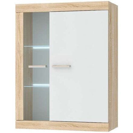 Витрина навесная ВНС-800 Соната, Сонома/Белый глянец  