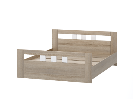 Кровать двуспальая Сопрано, Сонома/Белый 