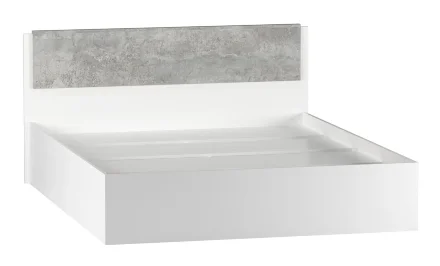 Кровать двуспальная Бьянка, Белый/Бетон светлый 