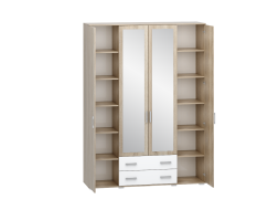 Шкаф четырехстворчатый Сопрано, Сонома/Белый