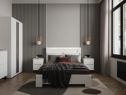 Тумба прикроватная Ливерпуль, белый / белый глянец 